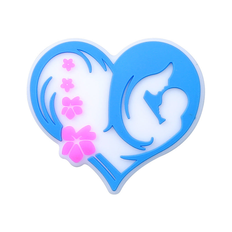 Wholesale 20PCS/PACK Mother's Day Heart-shaped Silicone Beads